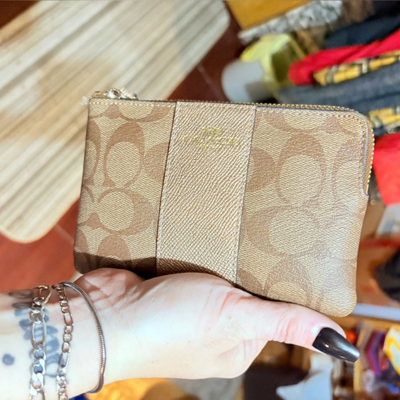Coach Brown Signature Wristlet - Picture 1 of 3
